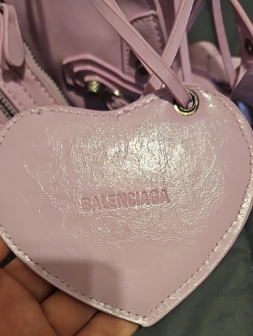 Balenciaga Lilac City Leather Satchel with Heart Tag - Picture 2 of 7